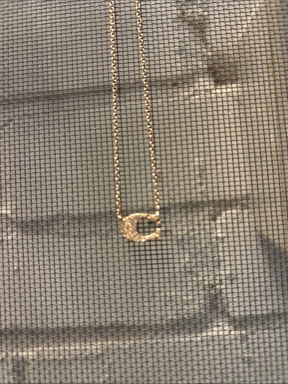Coach Logo “C” Necklace in Rose Gold with Crystals—Flaw - Picture 4 of 15